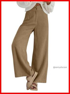 Wide Leg Corduroy Pants High Waisted Cargo Pockets Casual Work